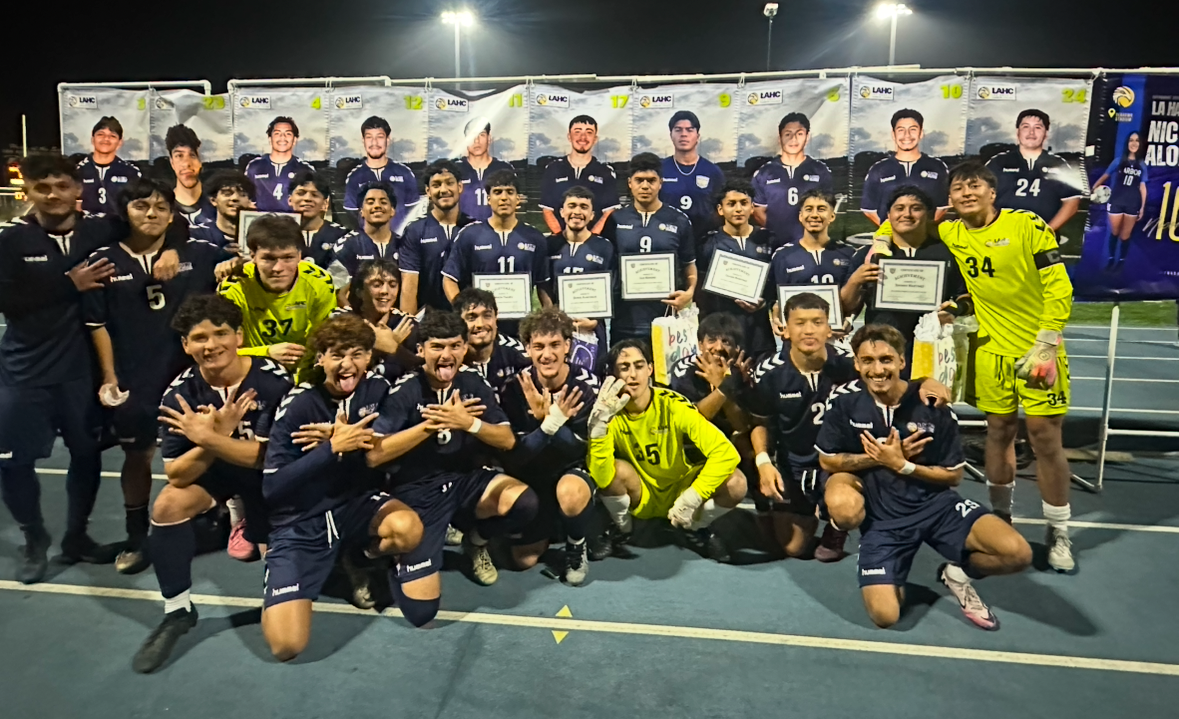 Harbor men's soccer players on Sophomore Night.